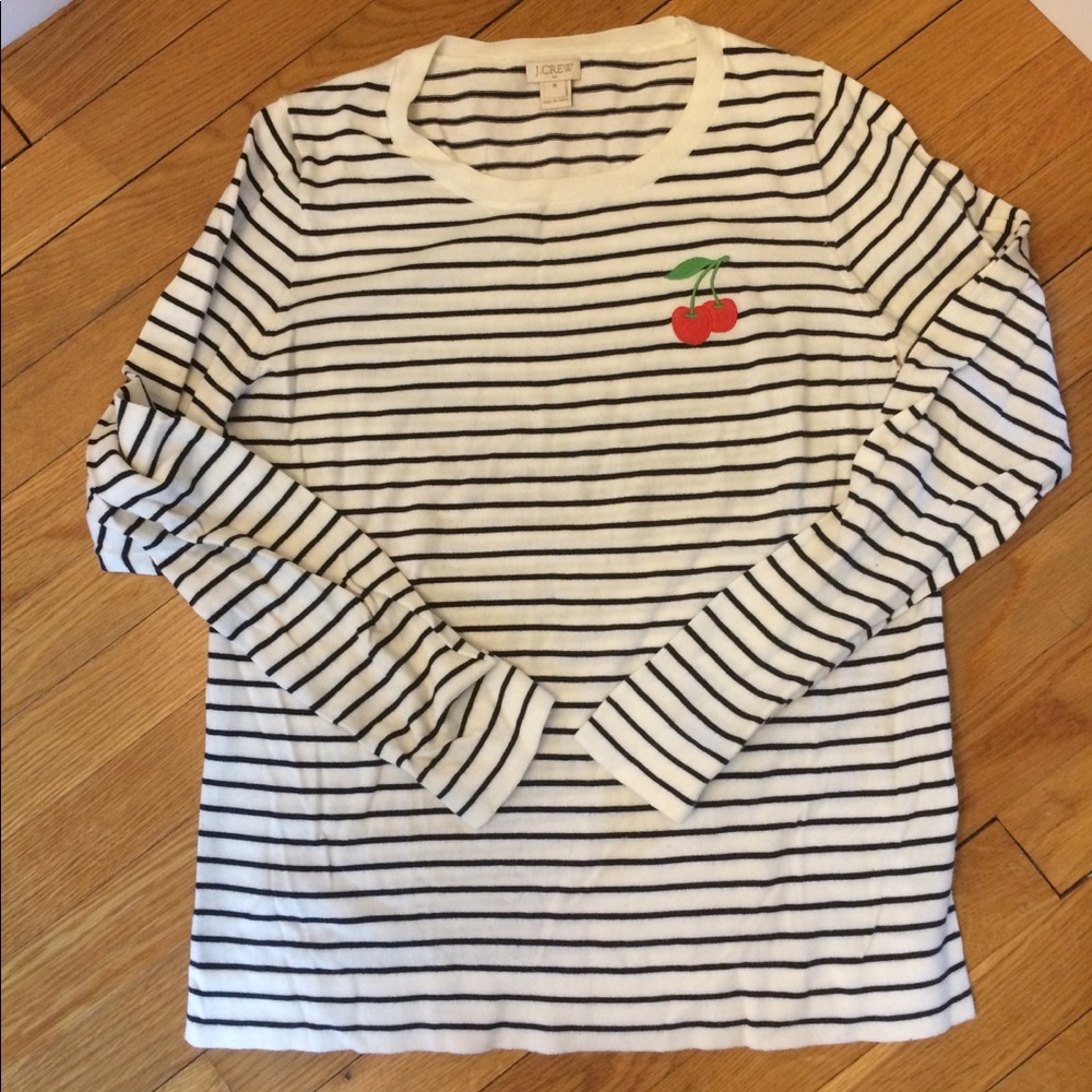 Jcrew cherry embroidered crew neck - Med